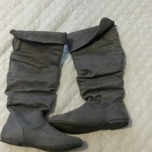 Knee high grey boots